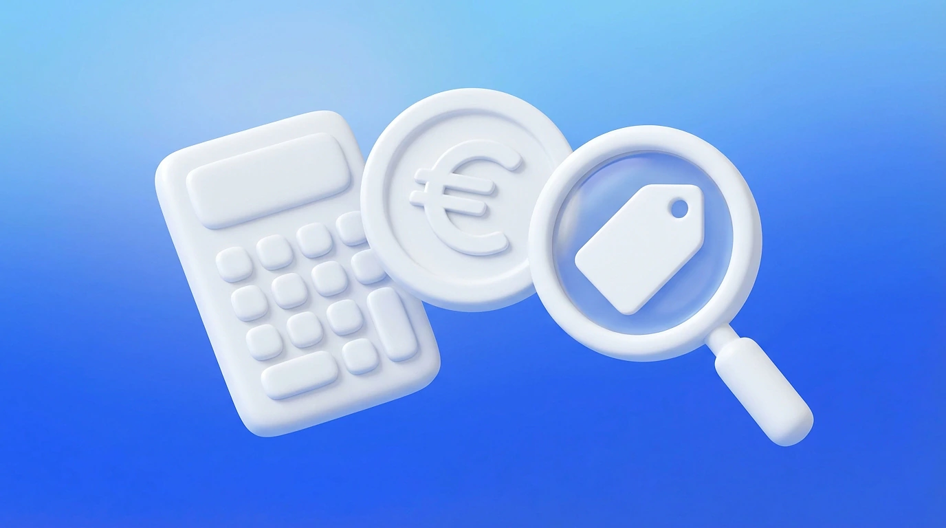 Loupe analysant un graphique de revenus avec un calendrier, audit de positionnement TJM freelance