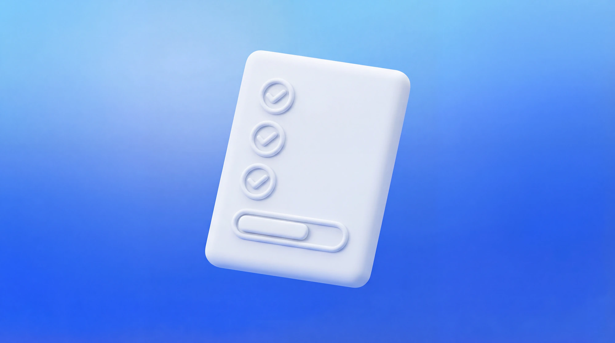 Illustration 3D d'un rapport hebdomadaire avec des coches de validation et une barre de progression